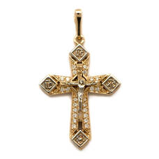 Мужской православный крест из серебра 13112-297