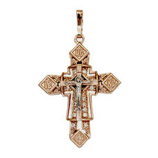 Серебряный крестик женский 13112-298