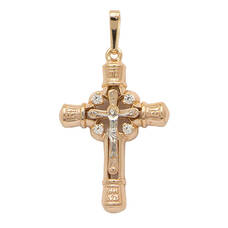 Крестильный серебряный крестик детский 13112-309