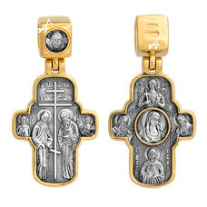 Православный женский крестик из серебра 13112-36