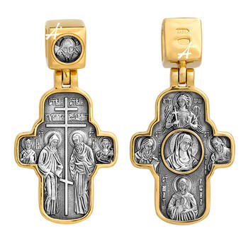 Крест нательный серебряный «равноапостольные святые Кирилл и Мефодий» (арт. 13112-36)