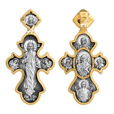 Серебряный православный крестик для женщины 13112-38