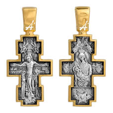 Крест серебряный «Богородица (Млекопитательница)» (арт. 13112-40)