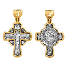 Серебряный православный крест для мужчины 13112-45