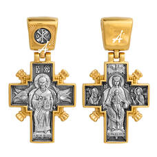 Серебряный православный крестик для женщины 13112-56