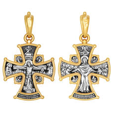 Крест православный серебро «Богородица (Семистрельная)» (арт. 13112-76)