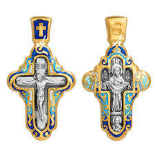 Крест нательный серебро «Богородица (Покрова)» (арт. 13112-90)