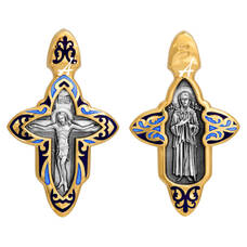 Серебряный православный крестик для женщины 13112-91