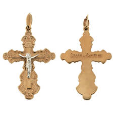 Золотой крестик женский православный 13114-41